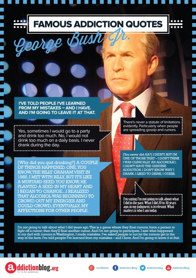 George W. Bush alcoholism and drug use quotes (INFOGRAPHIC)