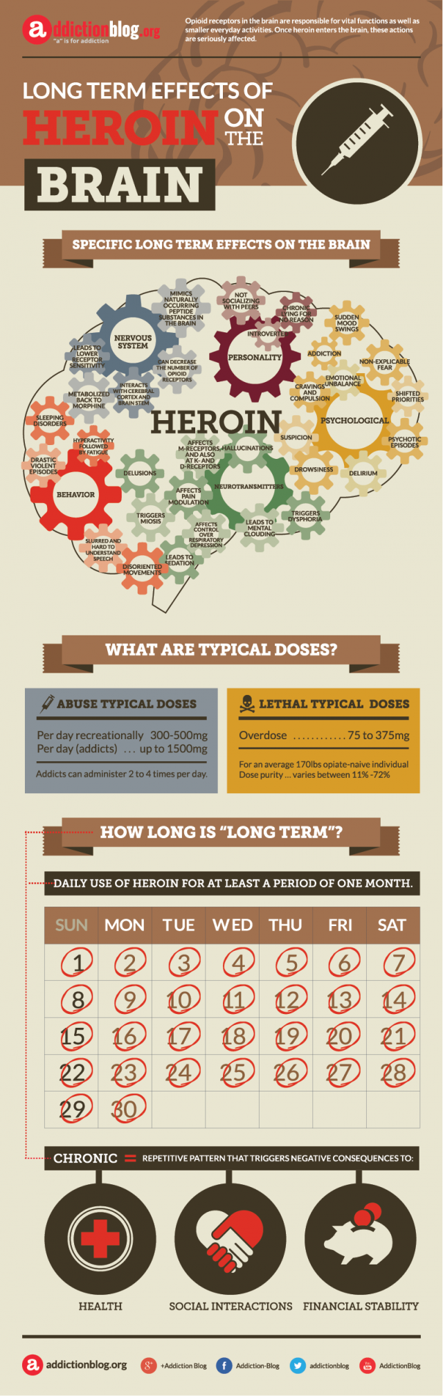 Long term effects of heroin on the brain (INFOGRAPHIC)