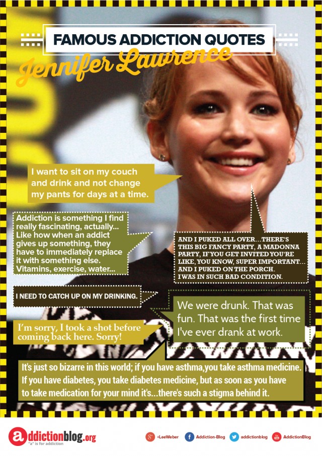 Jennifer Lawrence quotes on drugs and alcohol (INFOGRAPHIC)