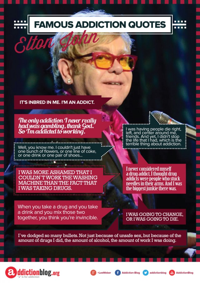 Elton John’s quotes drug addiction (INFOGRAPHIC)