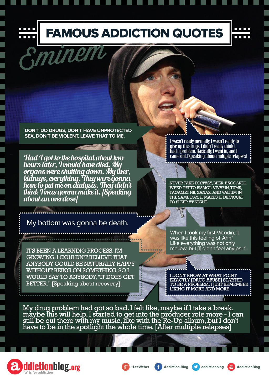 Eminem’s quotes on drugs and addiction recovery (INFOGRAPHIC)
