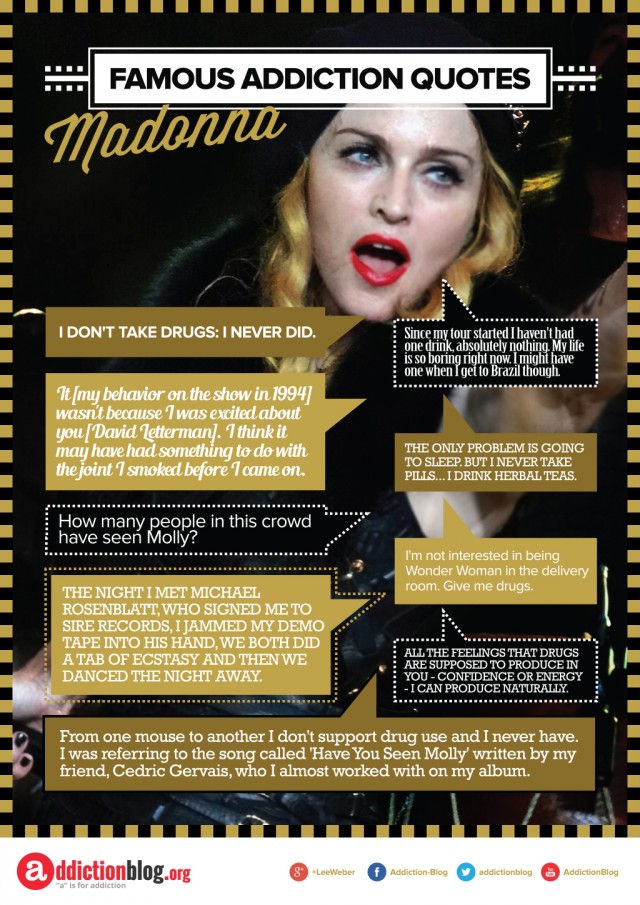 Madonna’s quotes on drug use and drinking (INFOGRAPHIC)