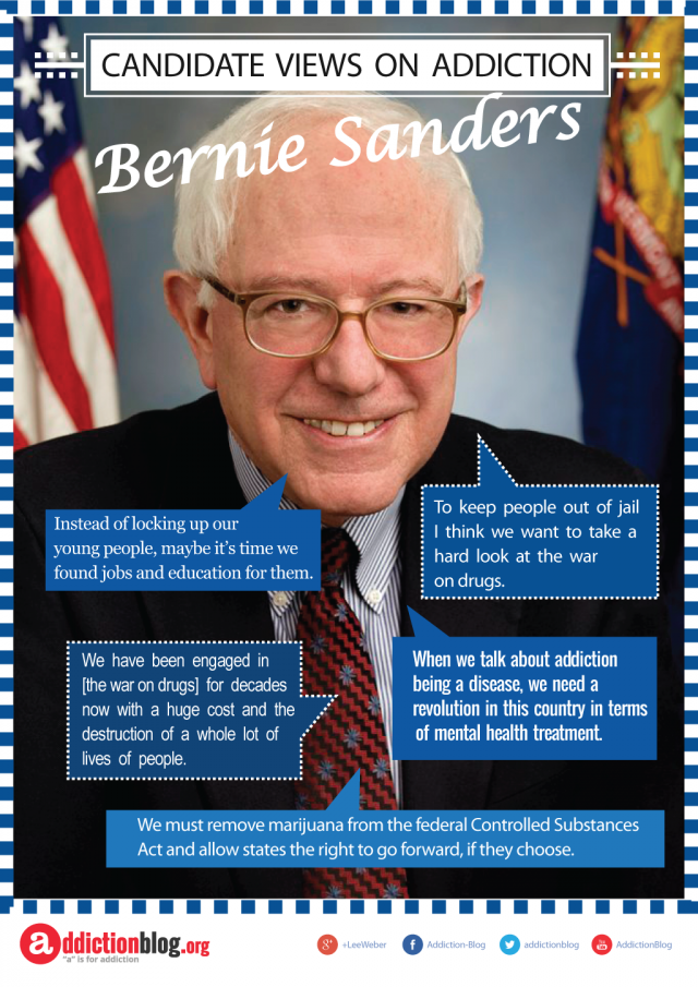 Bernie Sanders quotes on addiction, its treatment, and The War on Drugs (INFOGRAPHIC)