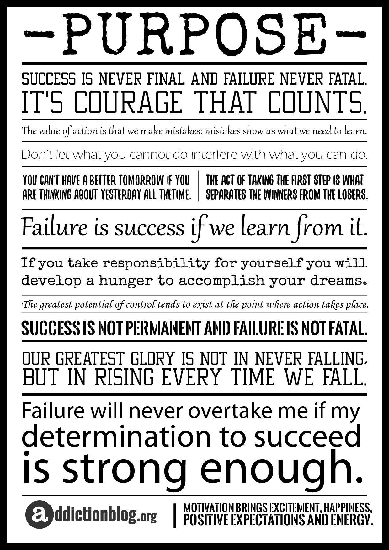 Addiction Quotes on Your Purpose in Addiction Recovery [POSTER]