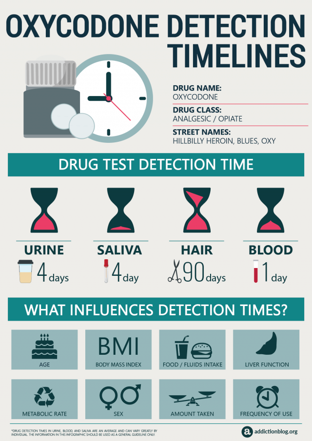 Oxycodone Detection Timelines [INFOGRAPHIC]